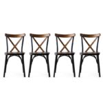 Καρέκλα Splendore καρυδί χρώμα μέταλλο 42x41x84cm σετ 4τεμ ed651