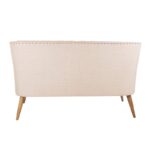 Καναπές διθέσιος ξύλινος Lamont κρεμ χρώμα 140x74x80cm ed6523 - Image 2