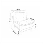 Πολυθρόνα Santo κρεμ 75x70x90cm ed6536 - Image 3