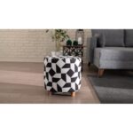 Σκαμπό Begon άσπρο μαύρο ξύλινα πόδια 40x40x40εκ ed6544 - Image 2