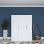 Ντουλάπα Balis άσπρη μελαμίνη 145x55x181 8cm ed6548