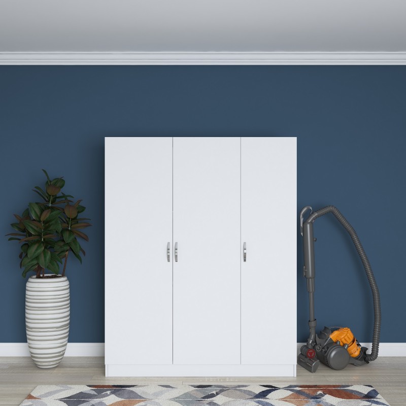 6548_0-800x800 Ντουλάπα Balis άσπρη μελαμίνη 145x55x181 8cm ed6548 - Image 1