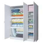 Ντουλάπα Balis άσπρη μελαμίνη 145x55x181 8cm ed6548 - Image 3