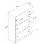 Ντουλάπα Balis άσπρη μελαμίνη 145x55x181 8cm ed6548 - Image 2