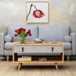 Τραπέζι σαλονιού Brida δρυς μελαμίνη ξύλινα πόδια 80x80x40εκ ed6549 - Image 4