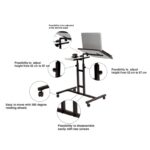 Βοηθητικό τραπέζι σαλονιού τραπέζι laptop Glen άσπρο μαύρο 37x40x87cm ed6554 - Image 2