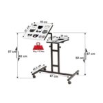 Βοηθητικό τραπέζι σαλονιού τραπέζι laptop Glen άσπρο μαύρο 37x40x87cm ed6555 - Image 3