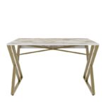 Γραφείο Castel λευκό χρυσό χρώμα 120x60x75cm μελαμίνη ed6559 - Image 3