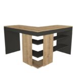 Γραφείο Bravo χρώματος Sapphire ανθρακί 120x120x73 8cm ed655 - Image 4