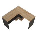 Γραφείο Bravo χρώματος Sapphire ανθρακί 120x120x73 8cm ed655 - Image 3