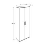 Ντουλάπα Sic άσπρο μελαμίνη 76x36x187εκ ed656 - Image 2