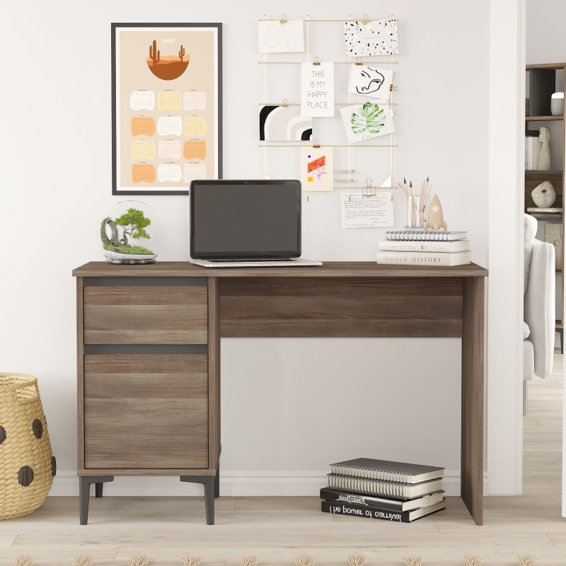 6578_0-800x800 Γραφείο Aria μελαμίνη καφέ ανθρακί 120x44 5x77cm ed6578 - Image 1