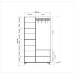 Έπιπλο εισόδου Inch μελαμίνη oak 100x36x195cm ed657 - Image 2