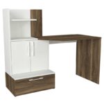 Γραφείο Pandora λευκό καρυδί 69 9x60x73 8cm μελαμίνη ed6588 - Image 5