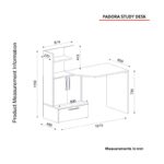 Γραφείο Pandora λευκό καρυδί 69 9x60x73 8cm μελαμίνη ed6588 - Image 2