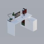 Γραφείο Angoli λευκό μελαμίνη 130x60x74cm ed658 - Image 4