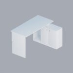 Γραφείο Angoli λευκό μελαμίνη 130x60x74cm ed658 - Image 3