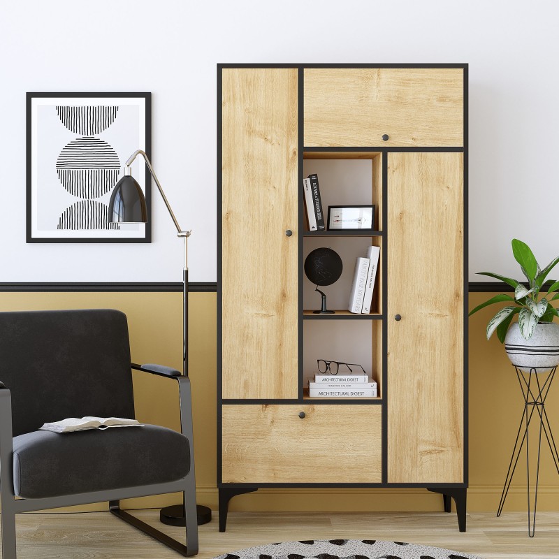 6593_0-800x800 Ντουλάπι Canopo μελαμίνη 96x32x177cm ed6593 - Image 1