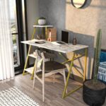 Γραφείο Admire λευκό χρυσό μελαμίνη 120x60x120cm ed6606 - Image 5