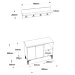 Έπιπλο εισόδου Inol καφέ ανθρακί πλαστικά πόδια 90x35x68 6εκ ed6608 - Image 2