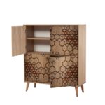 ΠΑΠΟΥΤΣΟΘΗΚΗ PIANO SONOMA OAK ΜΕΛΑΜΙΝΗ 95x36xH111cm ed6616 - Image 4