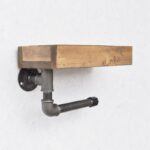 Ράφι μπάνιου Tubo μέταλλο ξύλο 28x16x14cm ed661 - Image 5