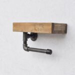 Ράφι μπάνιου Tubo μέταλλο ξύλο 28x16x14cm ed661 - Image 4