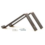 Ραφιέρα Lam καρυδί μαυρο ξύλο μεταλλική βάση 60x14x16εκ ed6622 - Image 2