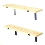 Ραφιέρα Lam καρυδί μαυρο ξύλο μεταλλική βάση 60x14x16εκ ed6622 - Image 5