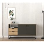 Κονσόλα Barbara 150x35x80cm Sapphire ανθρακί χρώμα ed662