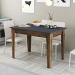 Τραπεζαρία Kiev καρυδί ανθρακί μελαμίνη 110x72x75εκ ed6647