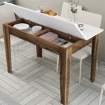 Τραπεζαρία Kiev καρυδί άσπρο μελαμίνη 110x72x75εκ ed6648 - Image 4