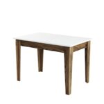 Τραπεζαρία Kiev καρυδί άσπρο μελαμίνη 110x72x75εκ ed6648 - Image 3