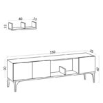 Έπιπλο τηλεόρασης Vesta 150x47x35cm μελαμίνη ed6656 - Image 2
