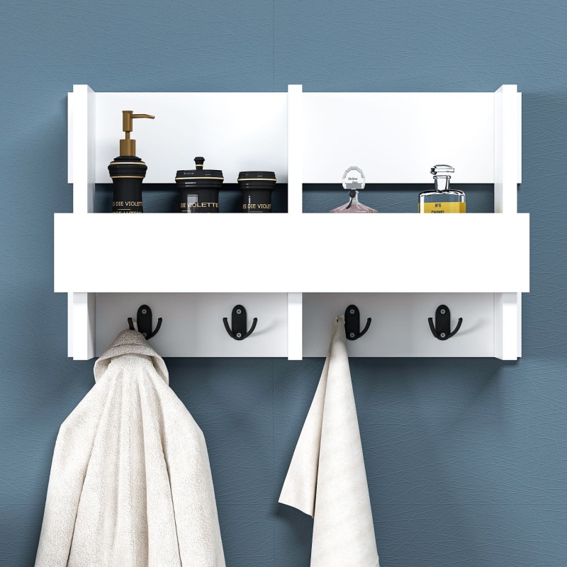 6660_0-800x800 Ραφιέρα μπάνιου Wink άσπρο μελαμίνη 60x15 6x35εκ ed6660 - Image 1