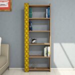 Βιβλιοθήκη City  καρυδί κίτρινη 64 6x24 2x170cm ed6670 - Image 4