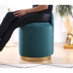 Σκαμπώ Dover πετρόλ 50x45cm ed6673 - Image 4