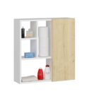 Ντουλάπι μπάνιου Secret λευκό oak χρώμα μελαμίνη 60x22x63 6cm ed6694 - Image 5