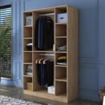 Ντουλάπα Balis άσπρη καρυδί μελαμίνη 120x47 3x190 8cm ed6699 - Image 5