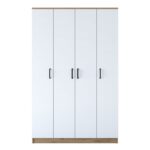 Ντουλάπα Balis άσπρη καρυδί μελαμίνη 120x47 3x190 8cm ed6699 - Image 3