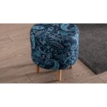 Σκαμπό Liza μπλέ άσπρο ξύλινα πόδια 40x40x42εκ ed6700 - Image 3