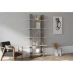 Βιβλιοθήκη Lina sapphire ανθρακί μελαμίνη 80x19 6x160εκ ed6715