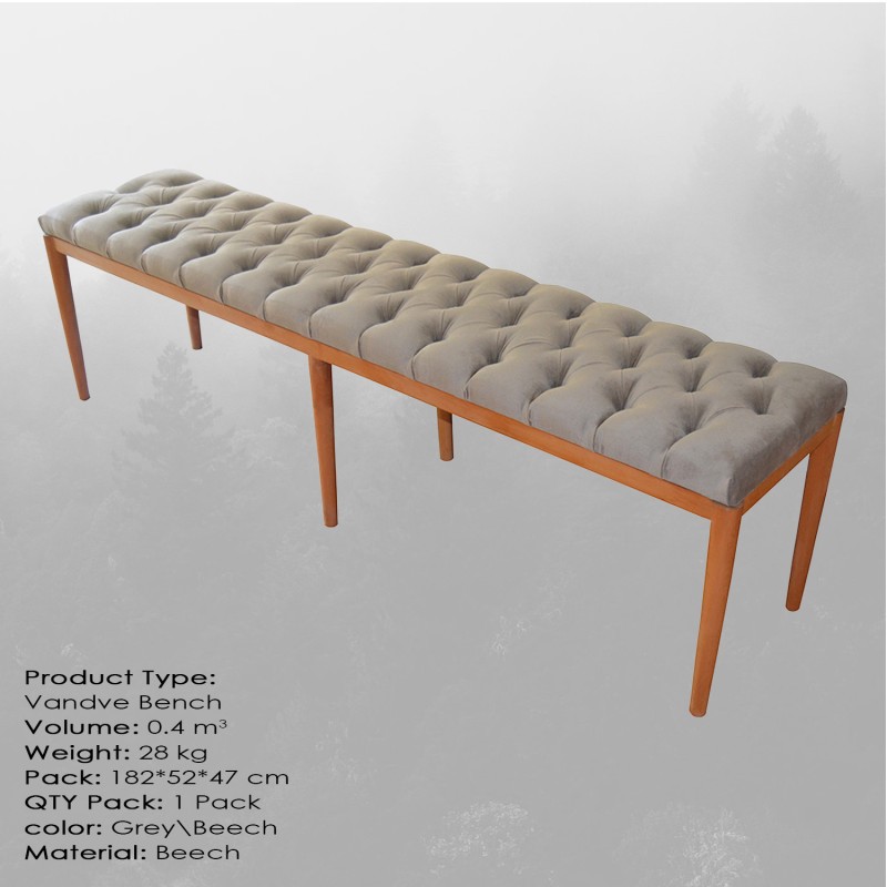 6717_0-800x800 Σκαμπό Vandve γκρι καρυδί οξιά 180x45x50εκ ed6717 - Image 1