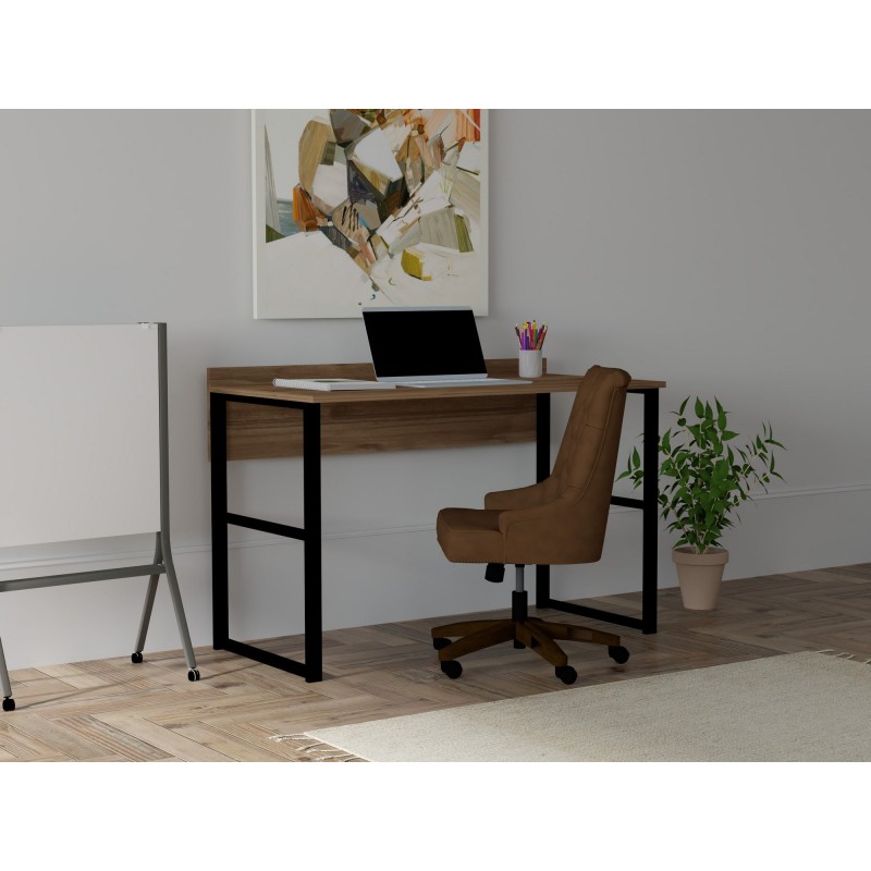 6732_0-800x800 Γραφείο Lettera καρυδί μαύρο χρώμα μέταλλο 120x60x75cm ed6732 - Image 1