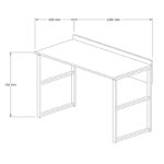 Γραφείο Lettera καρυδί μαύρο χρώμα μέταλλο 120x60x75cm ed6732 - Image 2