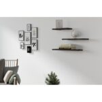 Ράφι τοίχου Leila ανθρακί μελαμίνη 40x14x2cm ed6734 - Image 5