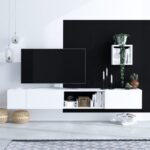 Έπιπλο τηλεόρασης Pandora μελαμίνη άσπρη 180x25x30cm ed6752