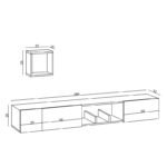 Έπιπλο τηλεόρασης Pandora μελαμίνη άσπρη 180x25x30cm ed6752 - Image 2