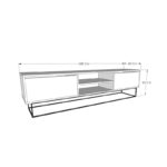 Έπιπλο τηλεόρασης Escape 180x40x50cm Felt χρώμα ed6756 - Image 2