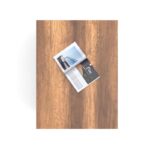 Τραπέζι σαλονιού Dimol καρυδί μελαμίνη μεταλλικά πόδια 80x60x43εκ ed6757 - Image 4